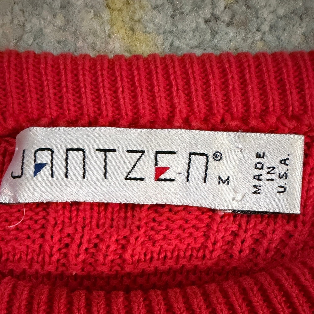 Jantzen Vintage Fair Isle Chunky Crewneck Sweater M 80s USA Made Ski Unisex - Picture 4 of 9